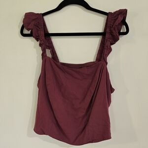 Torrid Dusty Rose Ruffle Strap Tank Top